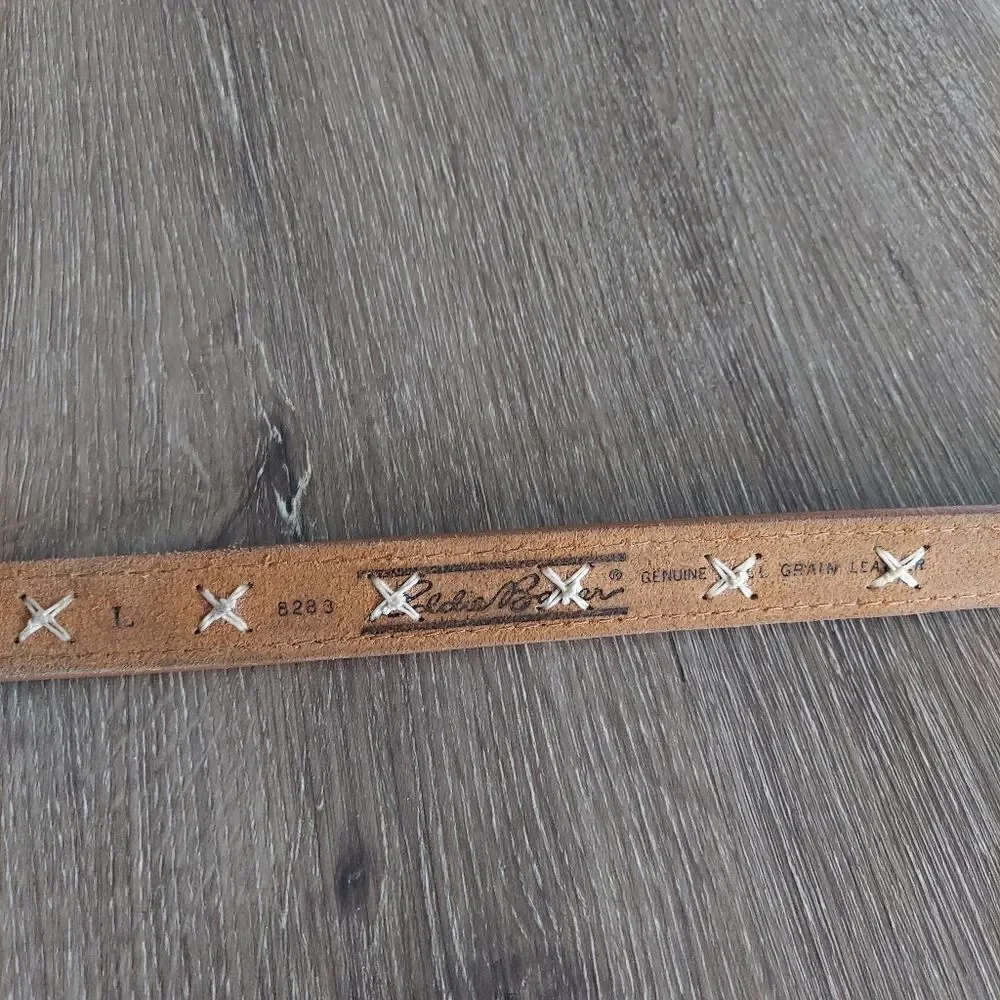 Vintage Eddie Bauer Patchwork Leather Belt Large